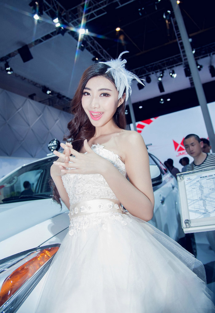 2015海南第一场车展大眼美女车模(图10)