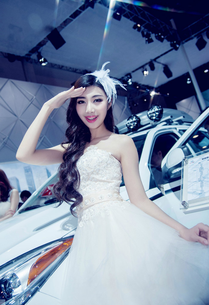 2015海南第一场车展大眼美女车模(图11)