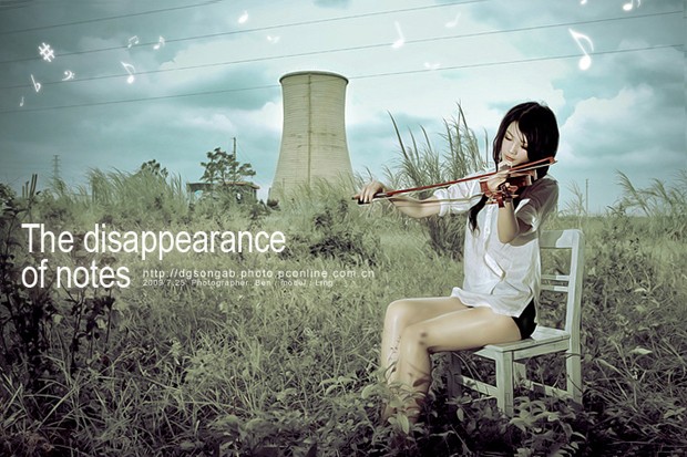 秀气美人儿人像摄影作品《风中的琴谱》(图4)