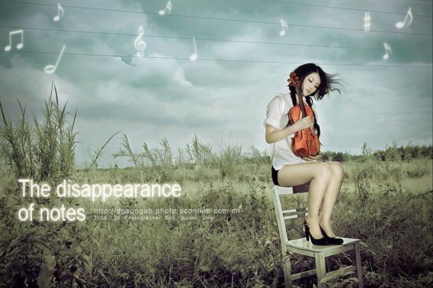 秀气美人儿人像摄影作品《风中的琴谱》(图5)
