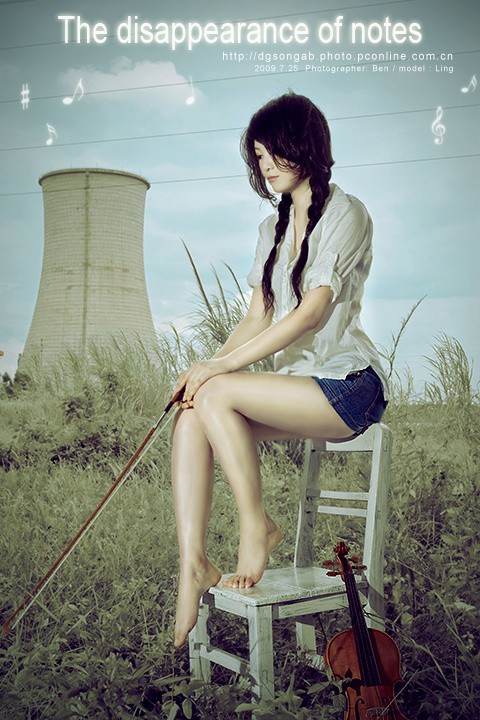 秀气美人儿人像摄影作品《风中的琴谱》(图6)
