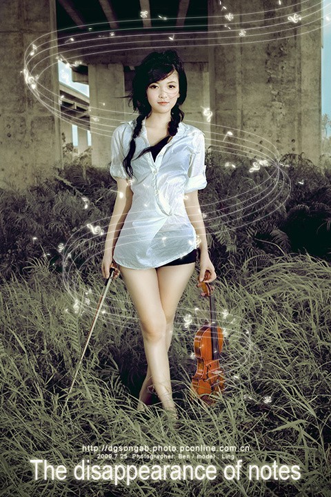 秀气美人儿人像摄影作品《风中的琴谱》(图8)