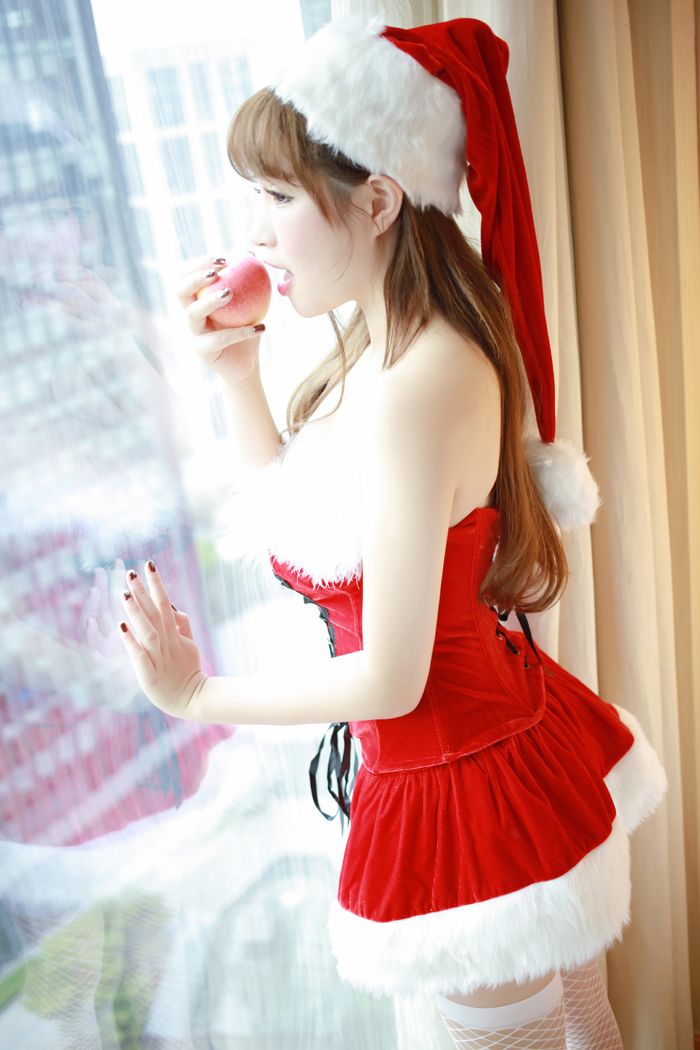 制服美女徐cake圣诞装提前来献礼(图17)