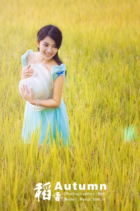 金色稻香主题美女写真(图10)