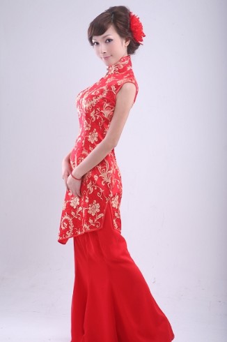 欧网游美女刘诗涵红馆旗袍(图8)