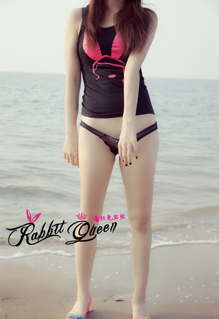 蕾丝兔宝宝海边性感露臀写真(图22)