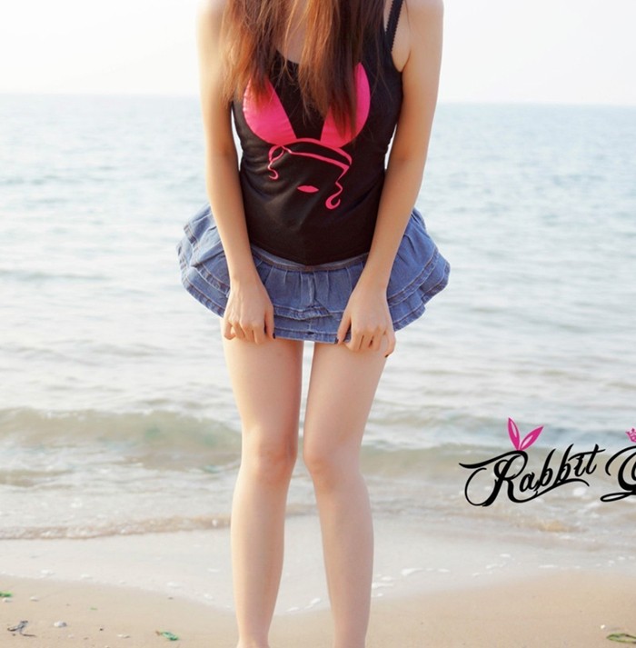 蕾丝兔宝宝海边性感露臀写真(图39)