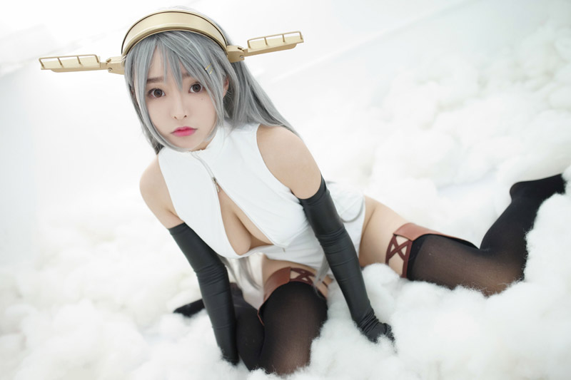 舰娘cosplay柳侑绮大胆开胸泳衣版(图27)