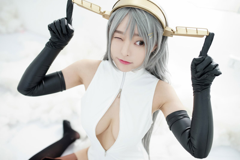 舰娘cosplay柳侑绮大胆开胸泳衣版(图28)