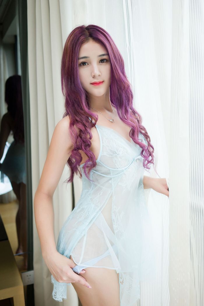 高颜值嫩模Candi紫发飘飘巨臀很翘(图43)