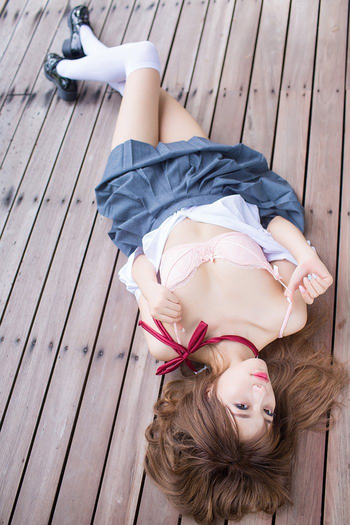 甜美学生妹杨晨晨制服白袜秀美乳(图20)