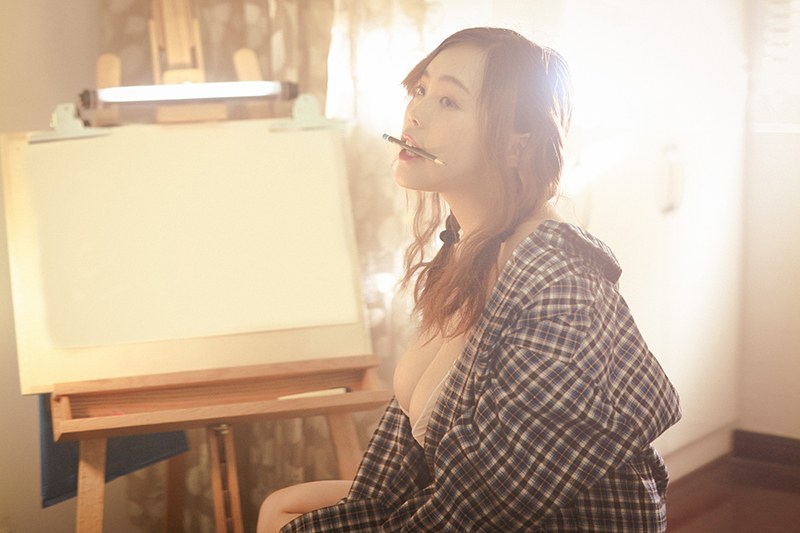 俏皮米爱美术教室解放天性大胆露出(图37)